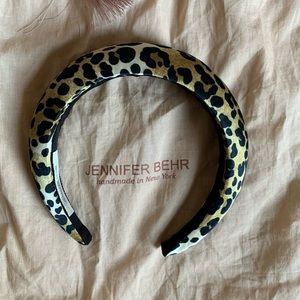 Jennifer Behr Thada Leopard Silk Headband